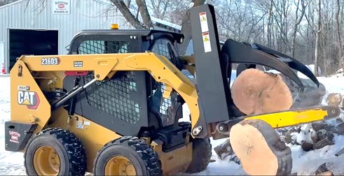 The HWP-275 GS cuts a log.