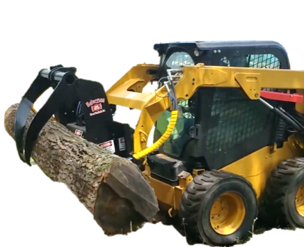 The HWP-275 lifts and carries a log.