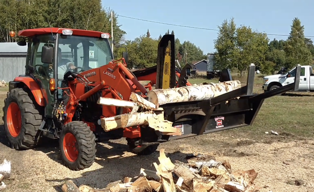 The HWP-100 processing a log.