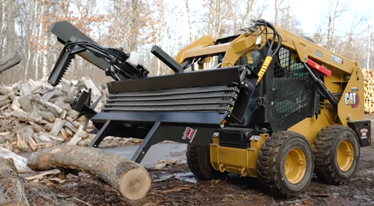 The Halverson HWP-160 lifting a log.